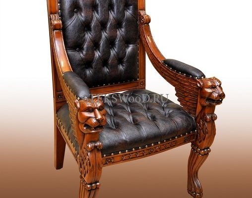 Эксклюзивное кресло ручной работы из массива красного дерева